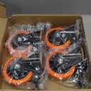4 Inch Caster Wheels, Casters Set of 4, Heavy Duty Casters with Brake 2200 Lbs, Locking Industrial Swivel Top Plate Casters Wheels for Furniture and Workbench Cart(Two Hardware Kits Include), Orange