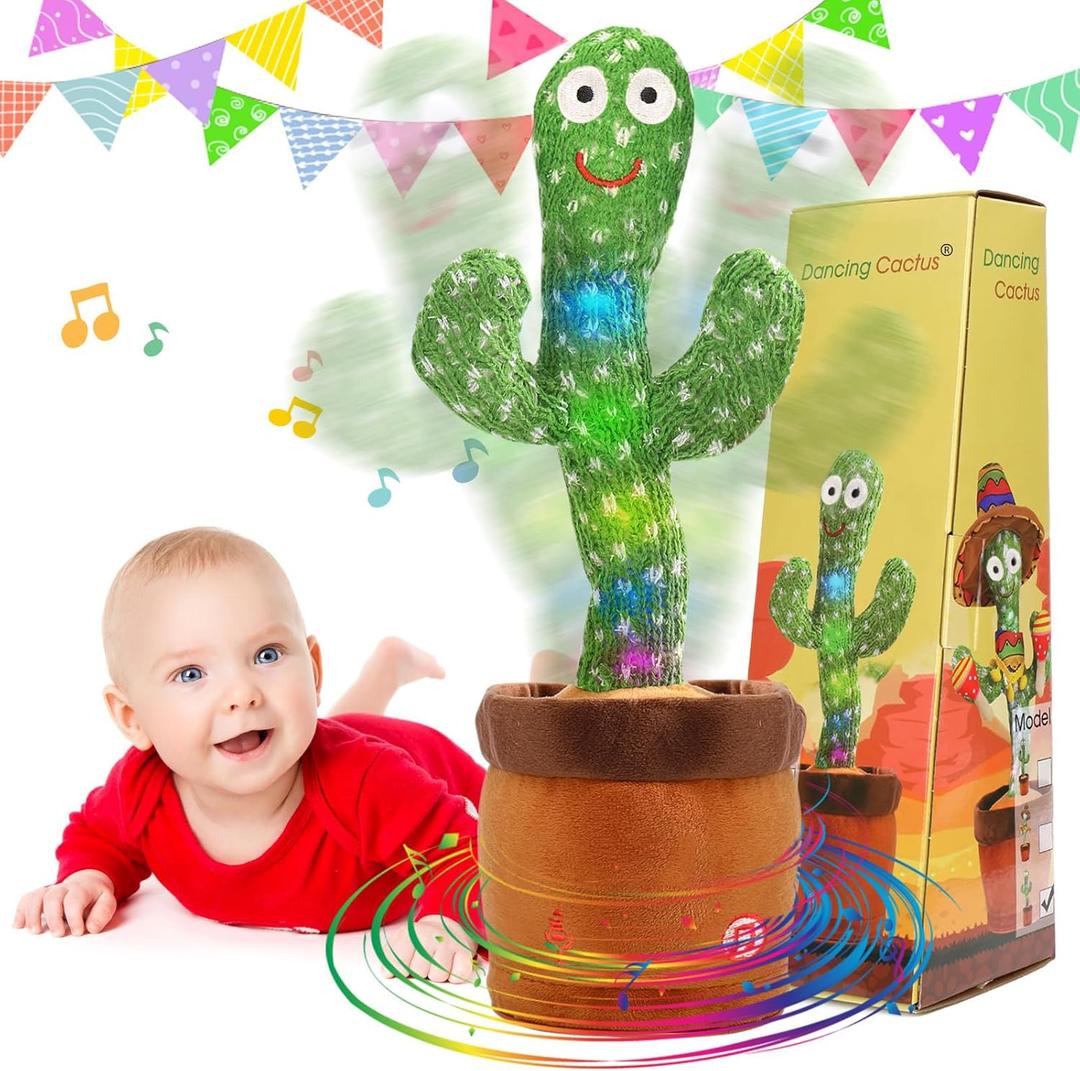 Emoin Dancing Talking Cactus Toy for Baby Boys Girls Gifts,Dancing Cactus Singing Mimicking Recording Repeating What You Say Baby Toys