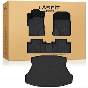 LASFIT Floor Mats & Trunk Mat for Honda Civic & Civic Si 2012 2013 2014 2015 (Fit Sedan, Not for Coupe), All Weather TPE Custom Fit Floor Liner, 1st & 2nd Row & Cargo Mat, Black