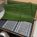 HQ4us Dog Grass Pad with Tray Medium 3121 Dog Litter Box Toilet with 2Artificial Grass for Dogs with Hemmed Edge, Pee Pads for Dogs, Realistic, Less Stink, Potty for Balcony