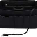 LEXSION Felt Insert Bag Organizer Bag In Bag For Handbag Purse Organizer Fits Speedy Neverful (Large, Black)