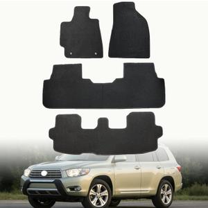GXARTS Waterproof Car Floor Mats Carpet Full Set Fit for Toyota Highlander 2009 2010 2011 2012 2013 7Passengers | All-Weather Protection, with Anti Sliding Back
