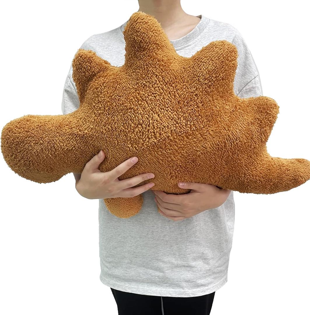 Dino Nugget Pillow, 24 inch Large Soft Dinosaur Nuggets Pillow for Birthday Gifts, Dinosaur Theme Party Decorations (Stegosaurus, Large)
