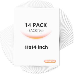 Egofine 14 Pack Mat Board, 11x14 Backing Board, Acid Free White Uncut Mat Board for Photos, Pictures, Frames, Artworks and Paints