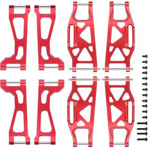 6061-T6 Aluminum Suspension Arms Front & Rear Upper/Lower Link Set for Traxxas X-Maxx 89076 89086 (Replacement for Wide Maxx 8995/8998/8999, Red, 8PCS)