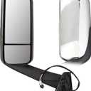 For 2018-2024 Freightliner Cascadia Door Mirror Assembly with Chrome Back Cover Heated Defrost Motorized Left Driver Side LH