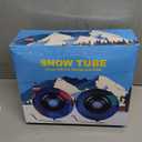 Snow Tube,48 Inch Big Heavy-Duty Inflatable Snow Sled with Premium Canvas Cover for Kids Adults,Thickened Hard Bottom Sleds for Snow with Detachable Tow Strap,Winter Outdoor Fun Snow Toys Gifts (Colorful)