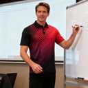 Mens Golf Shirts Short Sleeve Dry Fit Athletic Moisture Wicking Golf Polo Performance Printed Collared Polos (M)