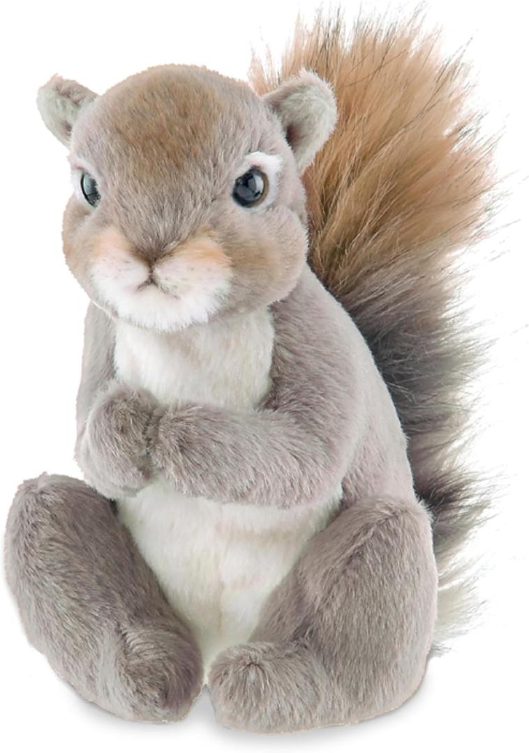 Bearington Lil' Peanut Squirrel Stuffed Animal - 7" Realistic Squirrel Plush Toy with Soft Fur - Adorable and Cuddly Stuffed Woodland Animals Gift for Kids, Toddlers, and Animal Lovers