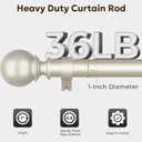 Zeerobee Curtain Rods for Windows 48 to 84, 1 Inch Adjustable Heavy Duty Nickel Curtain Rod, Outdoor Indoor Room Divider Modern Drapery Pole, 48-86"