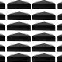 True 5x5 (127mm x 127mm) Plastic Pyramid Vinyl Fence Post Cap Black or White Multiple Quantities for True Actual 5" x 5" Vinyl Posts (24, Black)