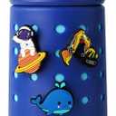 Kids Water Bottle for School 12 oz,Kids Vacuum Insulated Stainless Steel Water Bottles,Toddler Boy Water Bottle for School with Leak Proof Locking Lid(Ocean Blue)