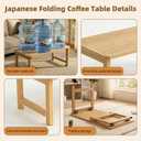 Japanese Folding Coffee Table, Low Floor Desk (32 x 16 x 16", Natural wood), 31.5" x 15.7" x 15.7"
