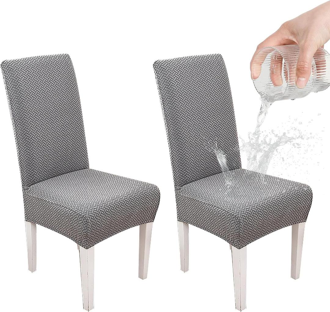 Parsons Dining Chair Cover, Detachable,Retractable,Sofa Chair Cover (2, Light Grey)