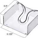 Amazing Abby Acrylic Cocktail Napkin Holder (5.0"x5.0"), Clear Plastic Napkin Dispenser with Weighted Arm and Non-Slip Pads, Great for Kitchen Counter, Dining Table, Bathroom Vanity, and More