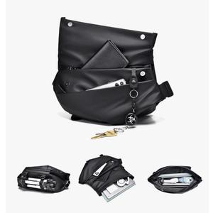 Sling Bag for Men, Fashion Cross-Body Bag Mens Small Travel Backpack with Water Bottle Holder Casual Daypack for Hiking Gray