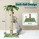 Cat Scratching Post, 34'' Tall Cat Scratchers for Indoor Cats with Hanging Balls, Tall Cute Sisal Kitten Scratch Post with Reinforced Stable Base, Green, Medium