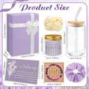 8 Pcs Christmas Pastor's Wife Appreciation Gifts Box with Glass Cup Candle Bracelet Hair Scrunchy Card Christian Religious Inspirational Thank You Gifts for Pastors Bishop Wife Women(Purple)