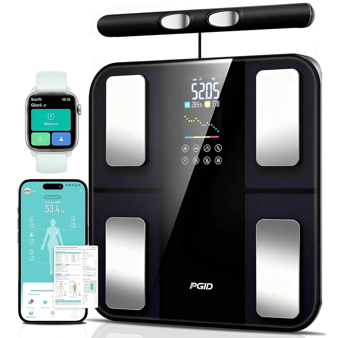Body Pod Scale, Smart Scale for Body Weight,8-Electrode Digital Bathroom Scale for Fat BMI Muscle Mass Bia Full Body Composition Analyzer 28 Measurements Accurate Weighing Machine 400lb
