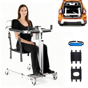 Upgrade Electric Transfer Lift - Foldable Patient Lift Transfer Chair for Car- Handicap Lift Shower Chair, Bathroom Wheelchairs Transfer Chairs for Seniors, Adults & Disabled