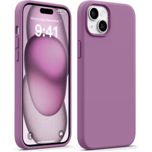 AOTESIER Shockproof for iPhone 15 Plus Case, [Food Grade Silicone] Phone Case [Military Drop Protection] with Soft Anti-Scratch Microfiber Lining, 6.7 inch, Lilac Purple