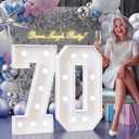 Colorful Marquee Numbers 3FT, Light Up Numbers 70 for 70th Birthday Decoration, 70th Birthday Light Up Sign with 18 Colors Remote Control, Large Numbers for Party Anniversary Decor