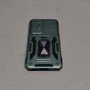 ANGELAS Shockproof Phone Case for Samsung Galaxy S23 - Silicone TPU Bumper with Anti-Fall Protection,Slide Camera Cover & Rotating Ring Kickstand,6.1Inch,Alpipne Green