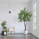 7Ft Olive Tree Artificial Indoor Faux Olive Tree with Elegant Large Planter