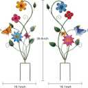 YEAHOME Garden Decor for Outside, 2 Pack 37“ Metal Butterfly Garden Stakes, Spring Wall Decor, Colorful Look & Personalities Flowers Yard Art for Outdoor Lawn Backyard Porch Patio Home Decorations