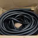 Wiseflow Garden Hose 150FT x 5/8", Heavy Duty Rubber Hose, Water Hose with Five Layered Braiding, Male Female Fittings, 1000PSI Burst, 300PSI Working for Yard, Car Wash, Pets (Black)