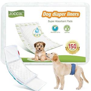 Dog Diaper Liners 100ct Super Soft and Absorbent Dog Diaper Booster Pads for Male Dog Belly Bands or Female Dog Diapers(Regular, 100pcs)