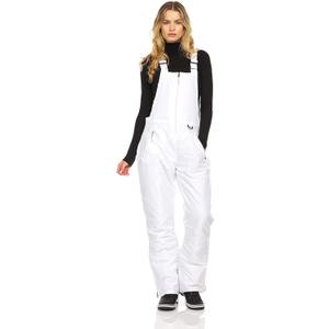 Arctic Quest Womens Ski Snow Bibs Pants Insulated Water Resistant Overalls Snowboarding Winter Waterproof Pants Women (Small, White)