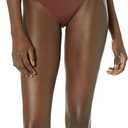 Amazon Essentials Women's Side Tab Bikini Swimsuit Bottom (Medium, Deep Brown)