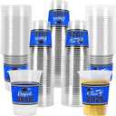 Gatherfun Graduation Decorations 2025-100 Pcs 16oz Blue Graduation Plastic Cups for Grad Party | Sturdy & Durable Drinkware for Grad Festivities | Essential Grad Party Supplies & Decorations