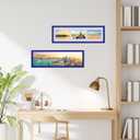 decorUhome 6x20 Picture Frames Collage Wall Decor, Display 3Pcs 4x6 Photos with Mat or 1Pcs 6x20 Unmatted, 3 4x6 Collage Picture Frames for Wall Mounting, Royal Blue