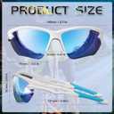 DEAFRAIN Polarized Sports Sunglasses for Men Women Cycling Running Fishing Glasses TR90 Unbreakable Frame UV Protection Z87 (Bright White/Blue Frame/Ice Blue Revo Lens)