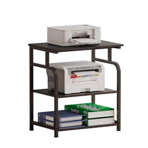 Unionly Large Rolling Printer Stand with Height Adjustable Shelf and Wheels, Black  22"W × 15"D × 24.8"H, 