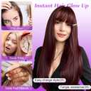 Long Layered Red Wig with Bangs Straight Synthetic Wigs for Women 26 Inch | Beginner Friendly Realistic Scalp Wig for Daily and Cosplay Wear Women Funny Wig for Party Halloween Costume Events Wear