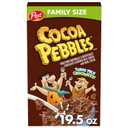 Cocoa PEBBLES Cereal, Chocolatey Kids Crunch, Gluten Free Sweetened Rice Crunch, 19.5 oz Family Size Cereal Box (EXP 06/08/26)