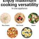 Hamilton Beach Digital Programmable Rice Cooker & Food Steamer, with Slow Hard-Boiled Egg Functions, Egg/Steam Tray, Small & Compact, 6 Cups Cooked (3 Uncooked), Stainless Steel (37524)