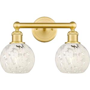 Lighting White Mouchette - 2 Light Bath Vanity in Modern Style-10.25 Inches Tall and 15 Inches Wide-Satin Gold Finish