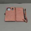 Defencase for iPhone 17 Pro Max Magnetic Wallet Case Compatible with Magsafe with RFID Blocking Zipper & Card Holder for Women PU Leather Strap Detachable Case for iPhone 17 Pro Max 6.9", Rose Pink