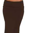 Skirt Sets Women 2 Piece Outfits - Sexy Two Pc Sleeveless Tank Crop Top Fold Over Maxi Long Skirts (Small, Dark Brown)
