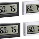 Monitor Digital Indoor Hygrometer with LCD Display Temperature Gauge Humidity Meter for Home or Greenhouse (Black+White, 4 Pack)