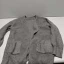 MEROKEETY Women's Chunky Cardigan Sweaters 2025 Lantern Long Sleeve Oversized Knit Outerwear with Pockets (Dark Grey) Small