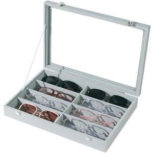 Glasses Holder Box Drawer Sunglass Organizer for Men Clear Storage Case 8 Slot Multiple Reading Glasses Display