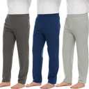 Men's 100% Cotton Jersey Active Lounge Sleep Pajama Pants for Men - 3 Pack (Large)