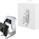 ASIEIT 2Packs Controller Holder, 2 Tier Universal Aluminum Display Stand for Desk Game Enthusiasts Gift Stand Compatible with Series XS, Elite 2, PS5, PS3, Switch Pro and Almost All Controller, Silver