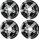 Dr.Acces Golf Cart 8" Wheel Covers Hub Caps W/Chrome Spokes for EZGO Cub Car Yamaha Golf Cart Set of 4pcs