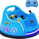 12V Electric 360° Spin Car Toy Ride on Bumper Car for Toddlers with Remote Control Light Blue